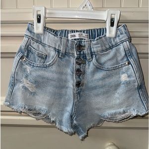 ZARA frayed denim shorts
